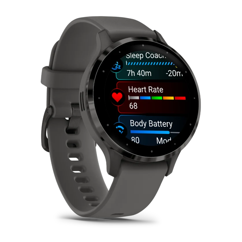 Venu 3S Slate Stainless Steel Bezel with Pebble Gray Case and Silicone Band — фото 3