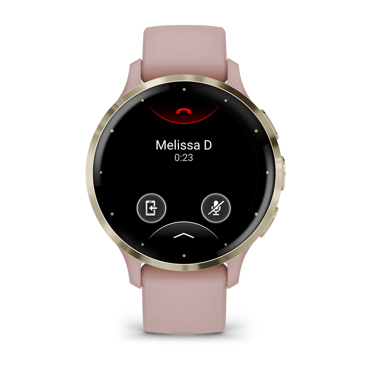 Venu 3S Soft Gold Stainless Steel Bezel with Dust Rose Case and Silicone Band — фото 2