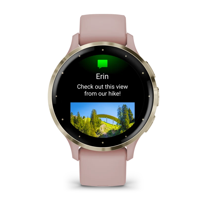 Venu 3S Soft Gold Stainless Steel Bezel with Dust Rose Case and Silicone Band — фото 8