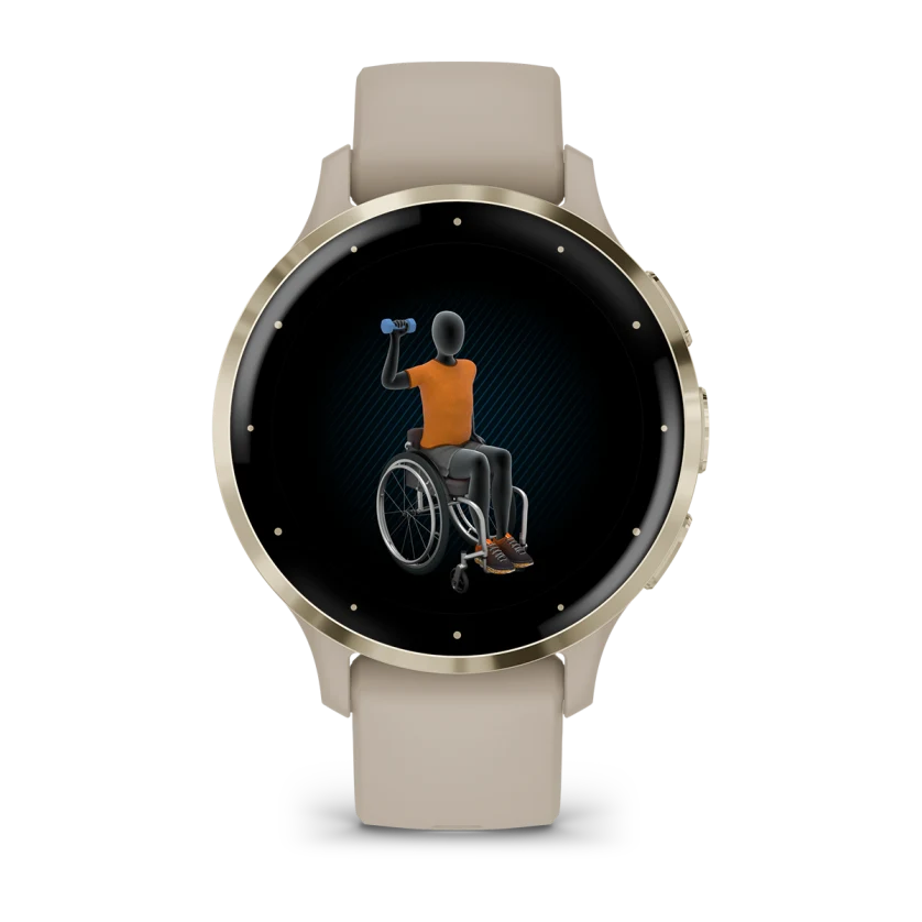Venu 3S Soft Gold Stainless Steel Bezel with French Gray Case and Silicone Band — фото 4