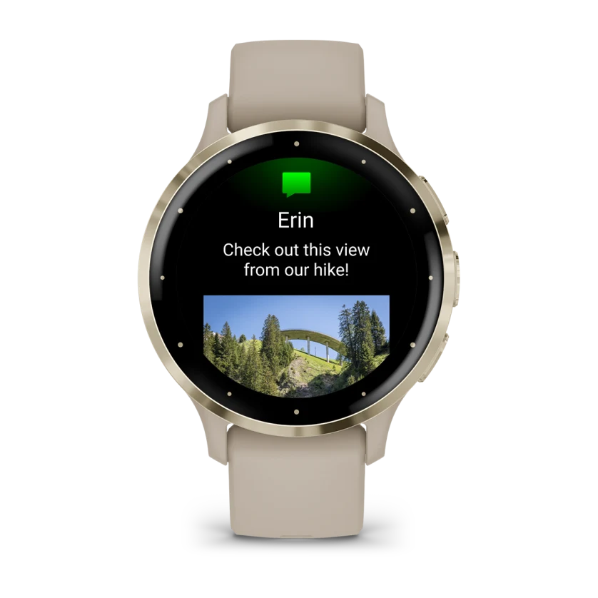Venu 3S Soft Gold Stainless Steel Bezel with French Gray Case and Silicone Band — фото 6