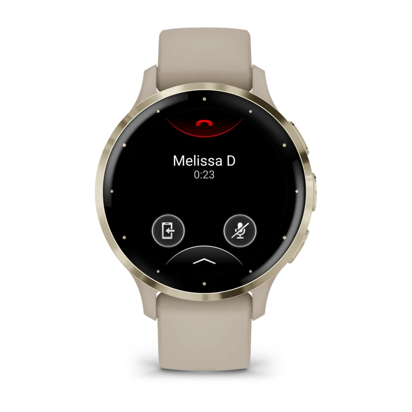 Venu 3S Soft Gold Stainless Steel Bezel with French Gray Case and Silicone Band — фото 9