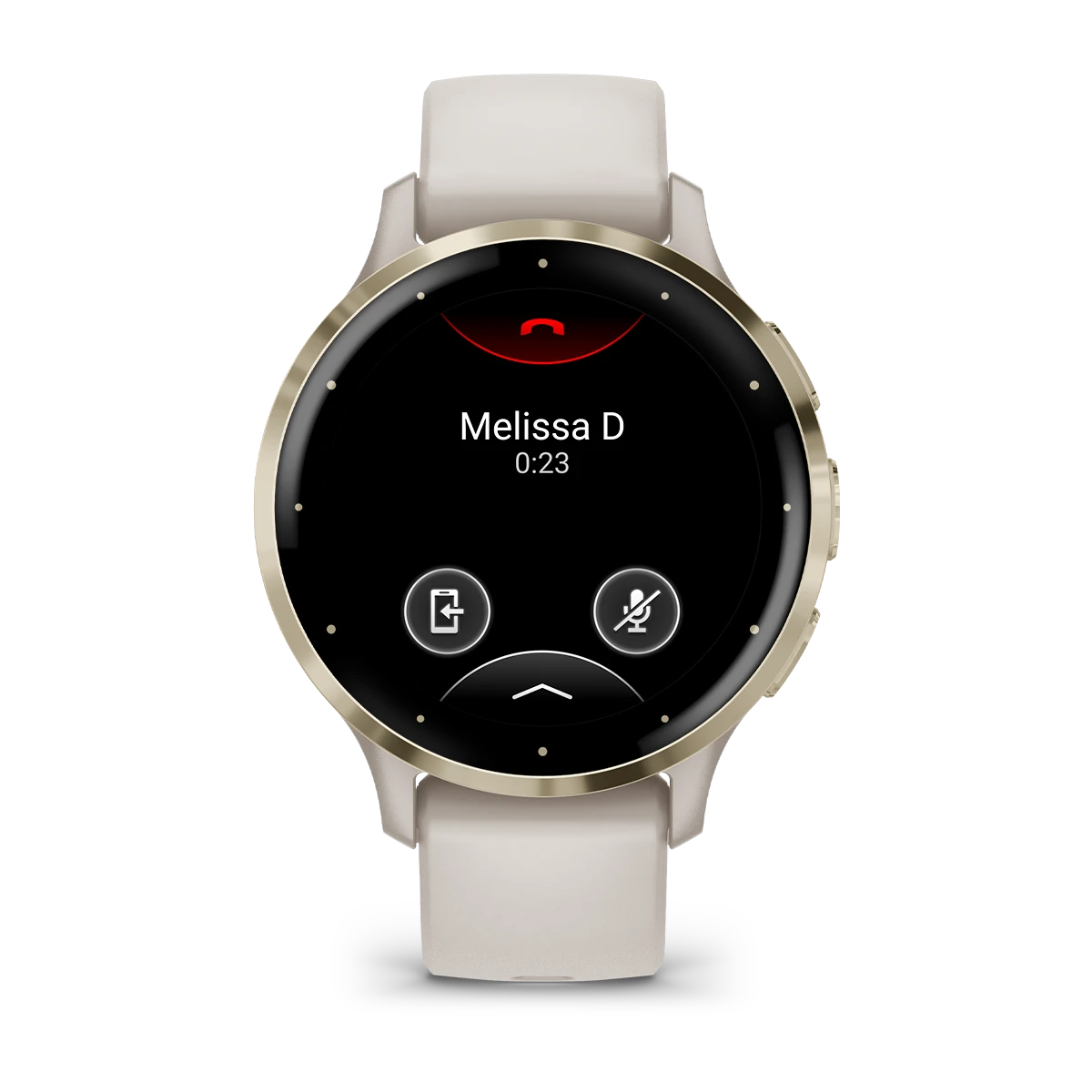 Venu 3S Soft Gold Stainless Steel Bezel with Ivory Case and Silicone Band — фото 2