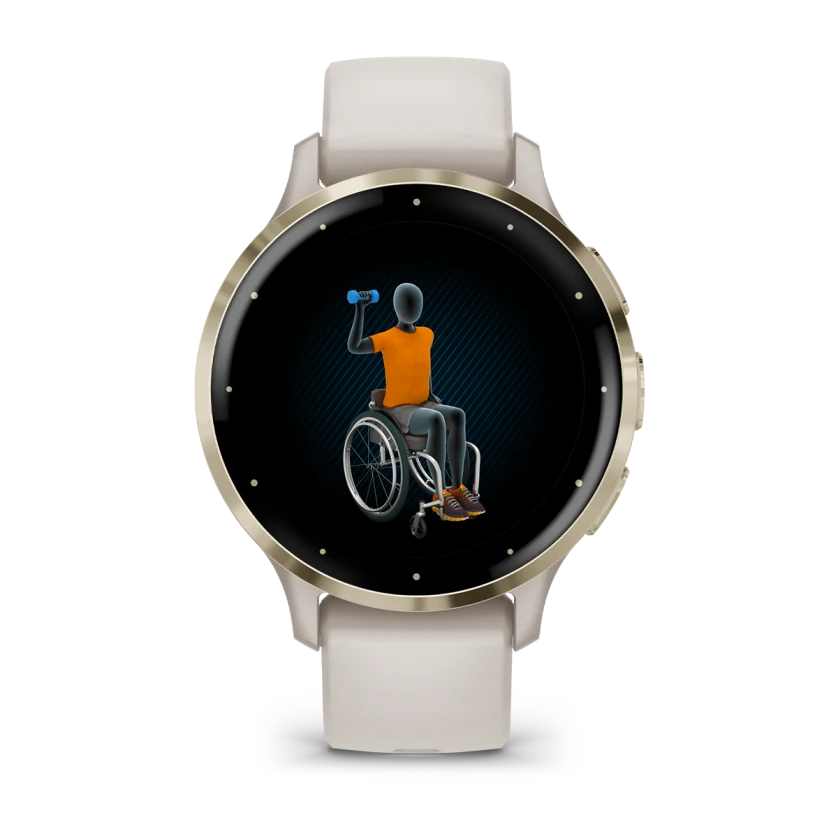 Venu 3S Soft Gold Stainless Steel Bezel with Ivory Case and Silicone Band — фото 5