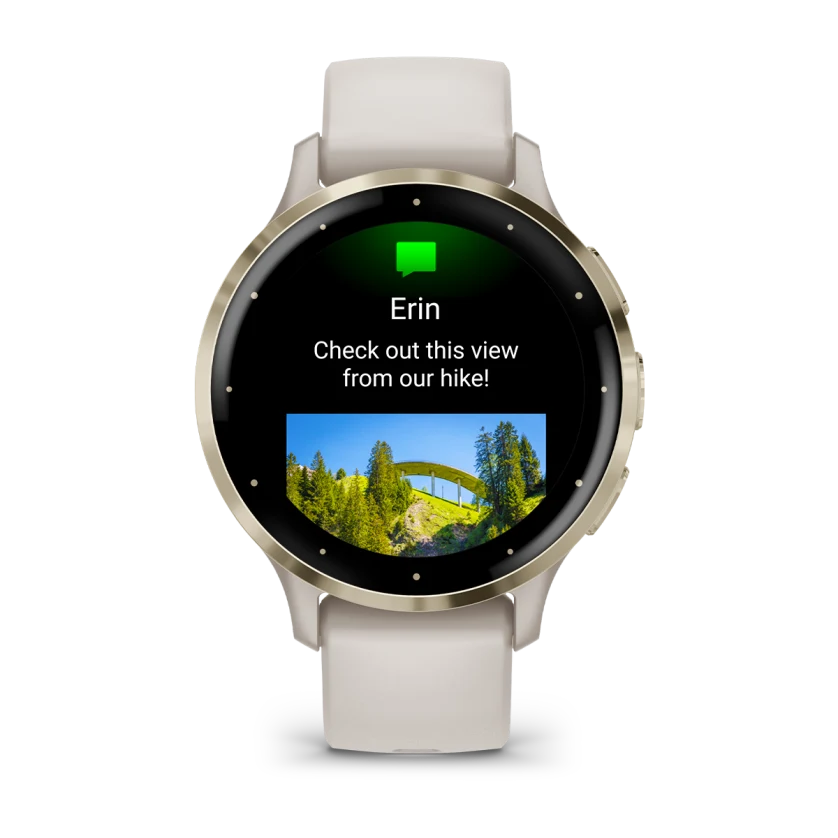 Venu 3S Soft Gold Stainless Steel Bezel with Ivory Case and Silicone Band — фото 8