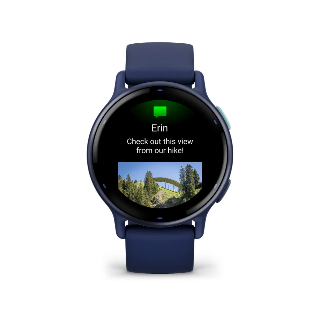 Vivoactive 5 Metallic Navy Aluminum Bezel with Navy Case and Silicone Band — фото 2