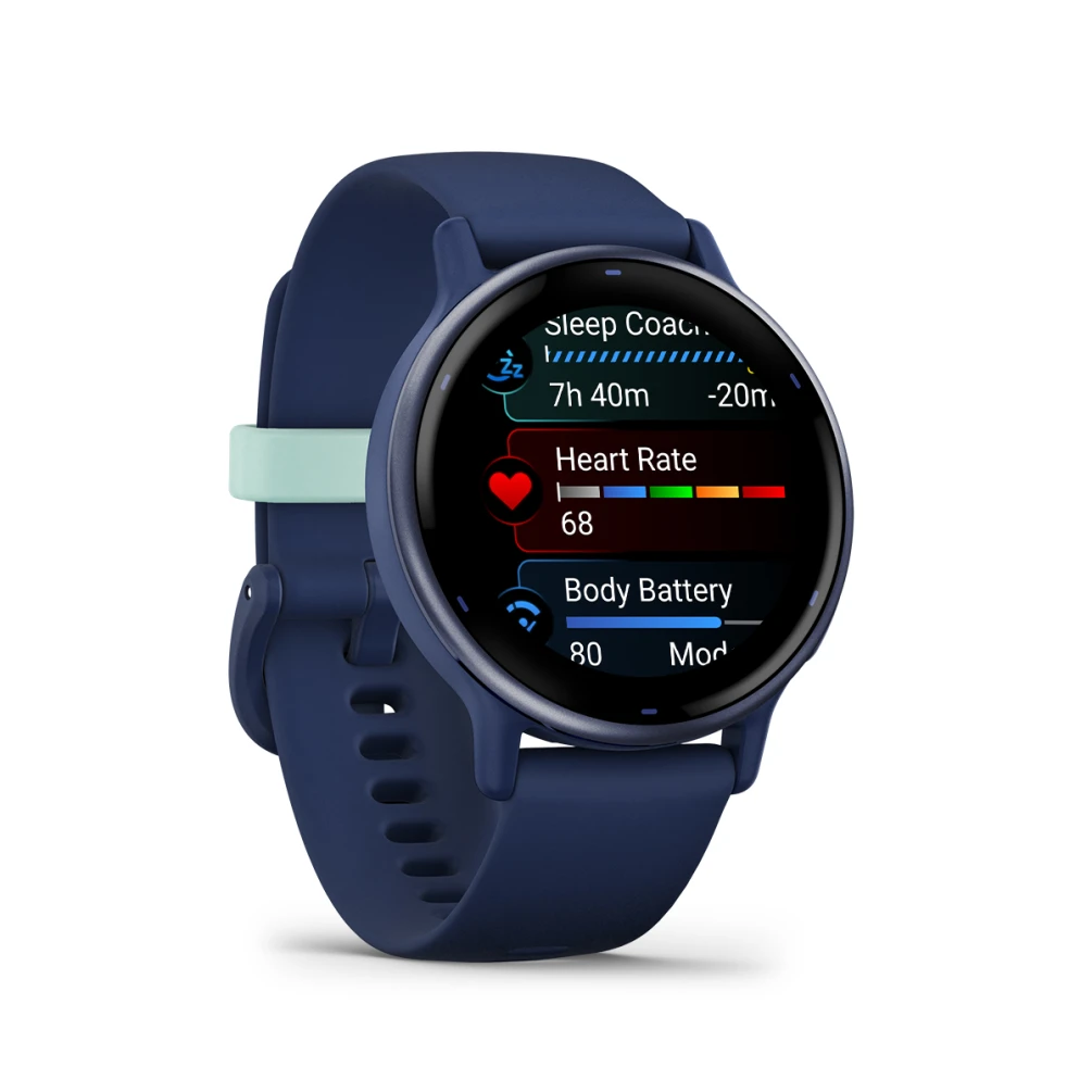 Vivoactive 5 Metallic Navy Aluminum Bezel with Navy Case and Silicone Band — фото 3